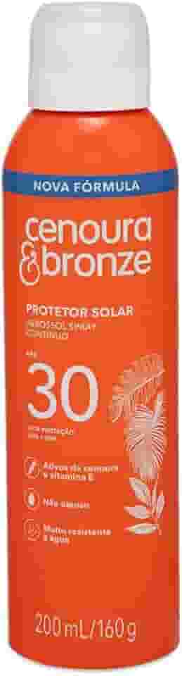 Protetor Solar Aerossol Spray FPS 30 Cenoura & Bronze 200ml