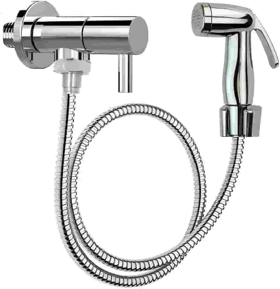 Link Metais - Ducha Higienica Cromada Abs, Ducha Intima Mangueira Inox 1,20 Metros, Duchina De Mao