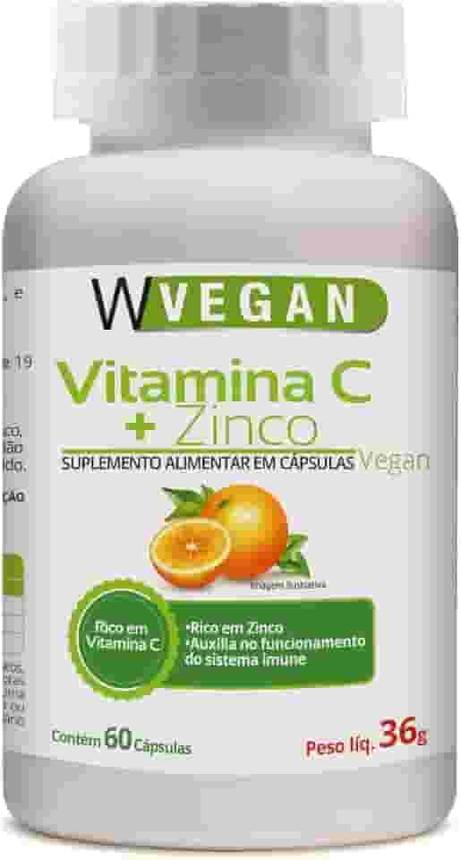 W Vegan Vitamina C 500Mg + Zinco 60 Capsulas Wvegan Vegano