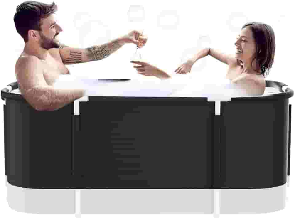 Preto, 120 * 70 * 45 cm, Banheira Adulto, Banheira Dobravel, Equipado com Uma Mini Almofada de Água