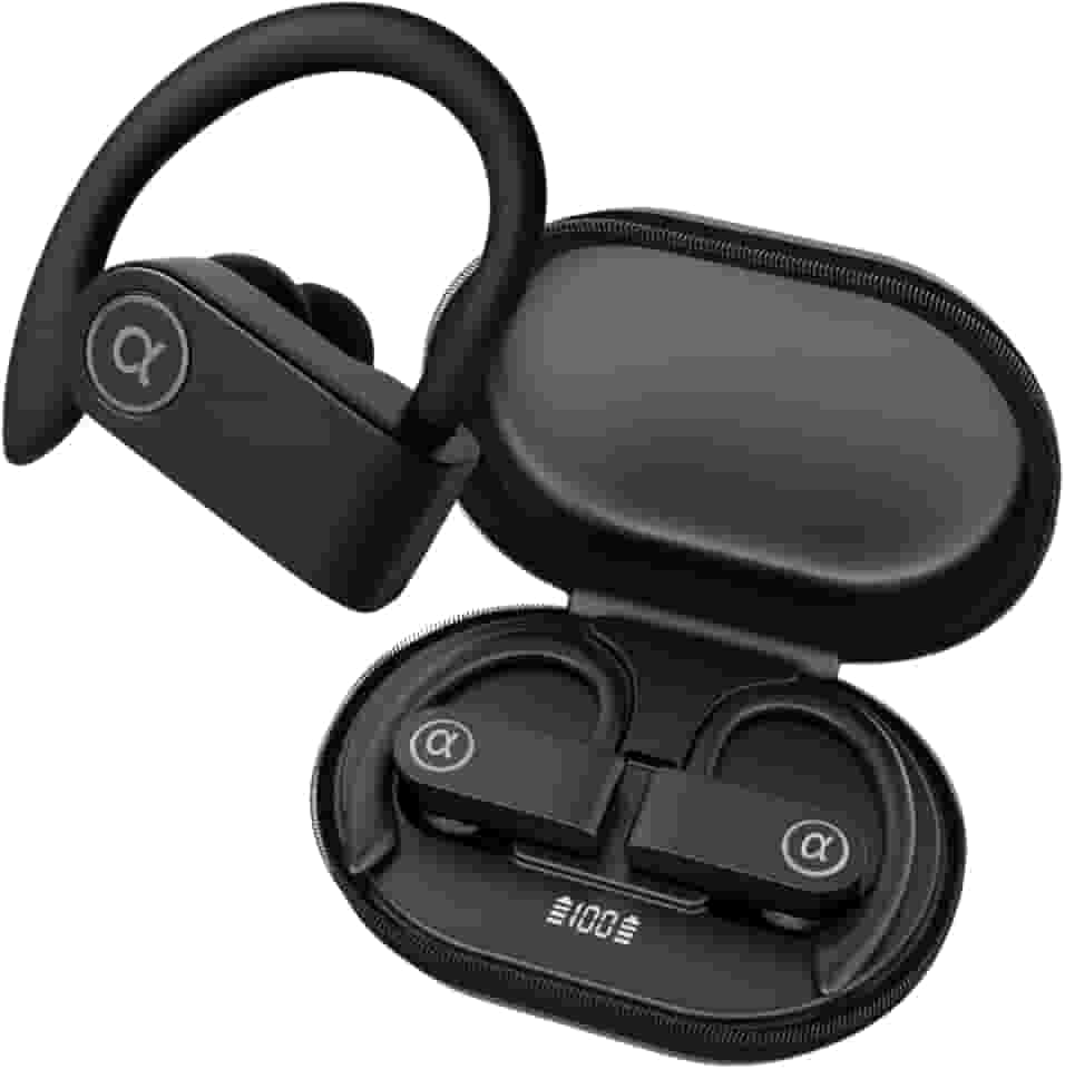 Fone de Ouvido Bluetooth 5.4, IPX5 Resistente à água, 45h de Bateria, Com Microfone Embutido. Design Esportivo Ergonômico Ideal Para Esportes Corridas Atividades Físicas Videogame IOS Android Premium