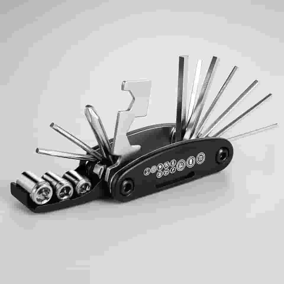 Chave Premium Multiuso Dobrável 16 Em 1, Aço Inoxidável, Compacta, Para Bicicleta, Reparo Doméstico, Marca VARENZIA