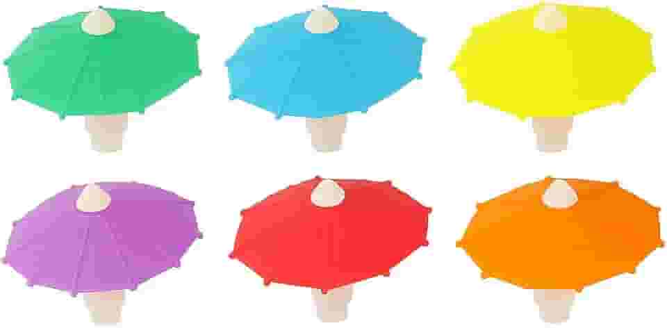 Kit 6 Marcadores de Copo Guarda‑Chuva – Coquetel Coloridos Silicone 4×3,5 cm | Reutilizáveis & Divertidos para Festas e Drinks