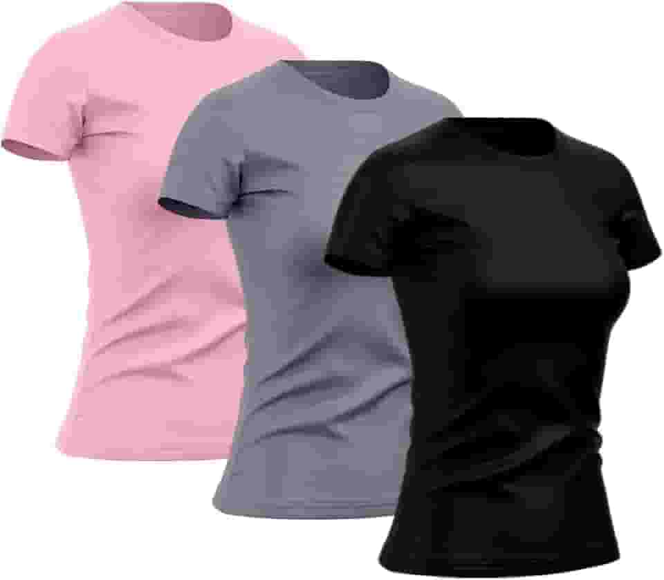 Kit 3 Camisetas Feminina Dry Básica Lisa Proteção Solar UV Térmica Camisa Blusa