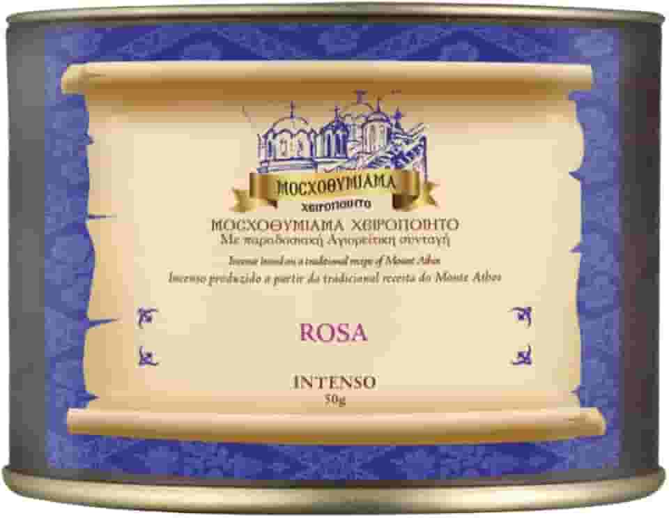 Incenso Grego Rosa Intenso Barrica 50g – Aroma Floral Sagrado, Purificação, Meditação e Energia Positiva para Ambientes e Orações