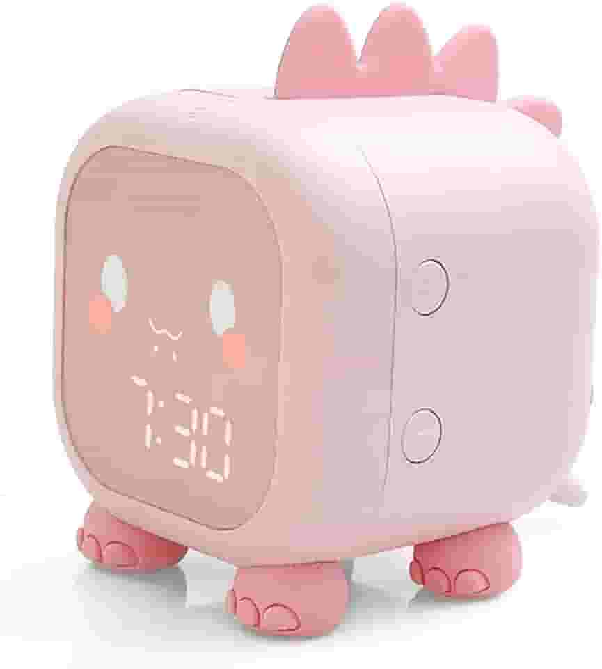 Despertador infantil fofo, dinossauro, despertador digital com luz noturna, soneca, despertador para quarto de crianças, meninos e meninas