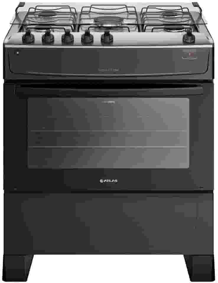 Fogão Atlas Monaco Top 5 Bocas Preto Bivolt- 300001641