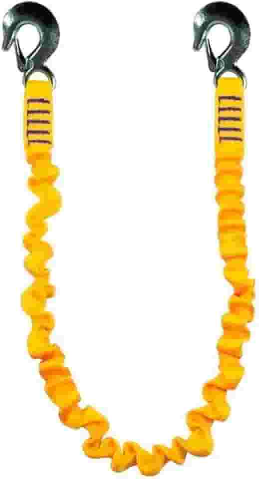 Talabarte de Segurança Elástico com Ganchos, Fita Tubular, 2,4 metros, Amarelo