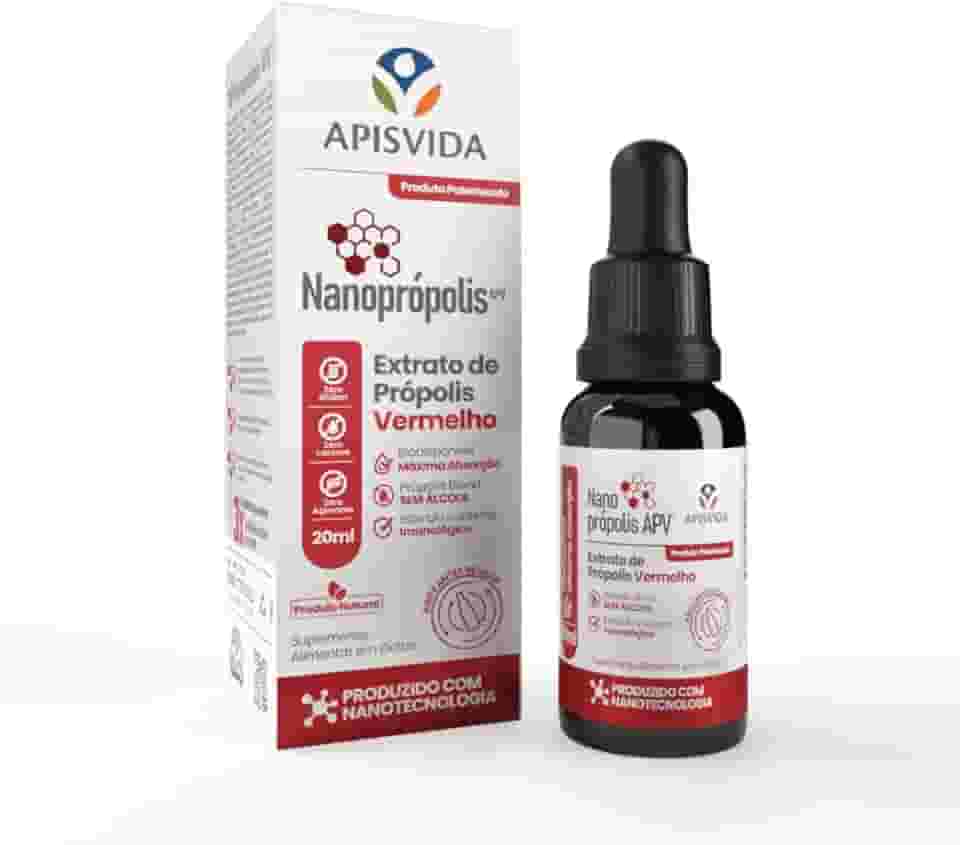 Apis Vida Nanoprópolis APV® - Extrato de Própolis Vermelho - Estimula o Sistema Imunológico - Sem Álcool e Zero Glutén - 20ml