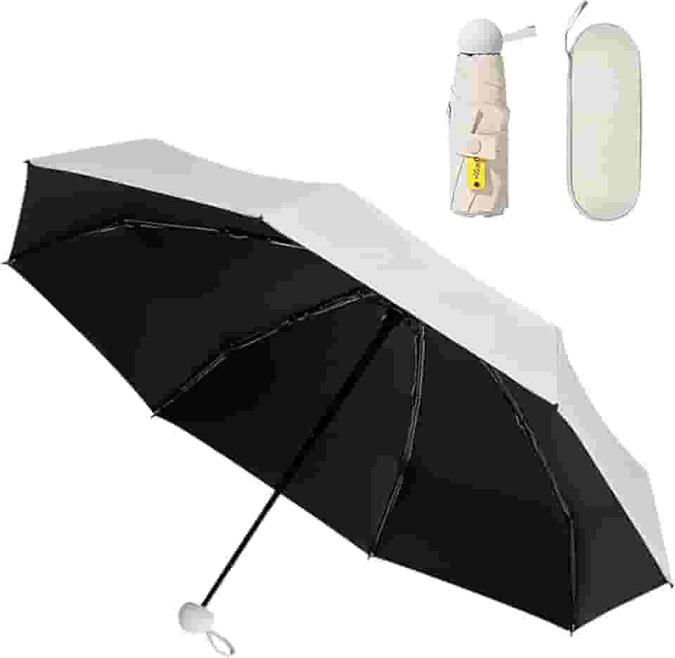 Guarda chuva de Bolso Ultra Compacto e Versátil – Mini Guarda-chuva Dobrável com Proteção UV, Leve e Portátil – Inclui Estojo Estilo Cápsula para Chuva e Sol - Cores Aleatórias