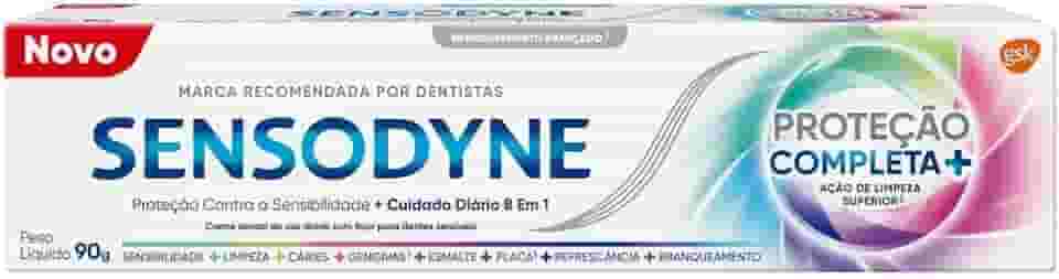 Sensodyne Creme Dental para Sensibilidade Proteção Completa com Flúor, 8 em 1, 90g