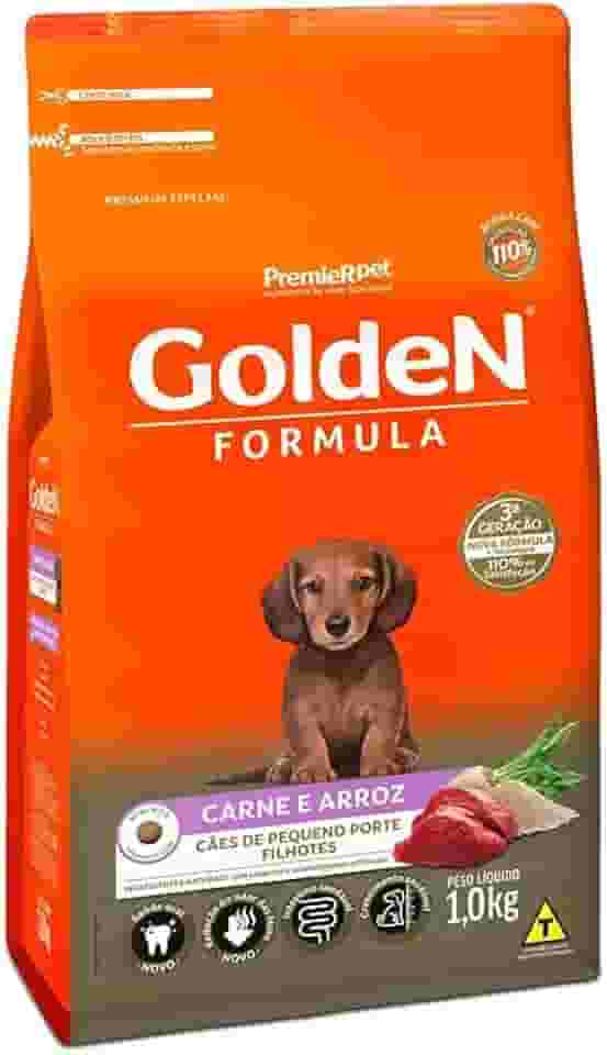 Ração Golden Fórmula Mini Bits para Cães Filhotes Raças Pequenas Sabor Carne e Arroz, 10kg Premier Pet Para Todas Pequeno Filhotes,