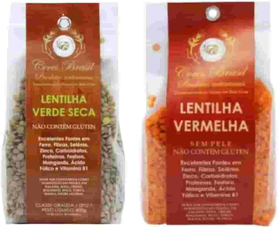 Kit 2 Lentilha Ceres: Lentilha Vermelha, Lentilha Verde