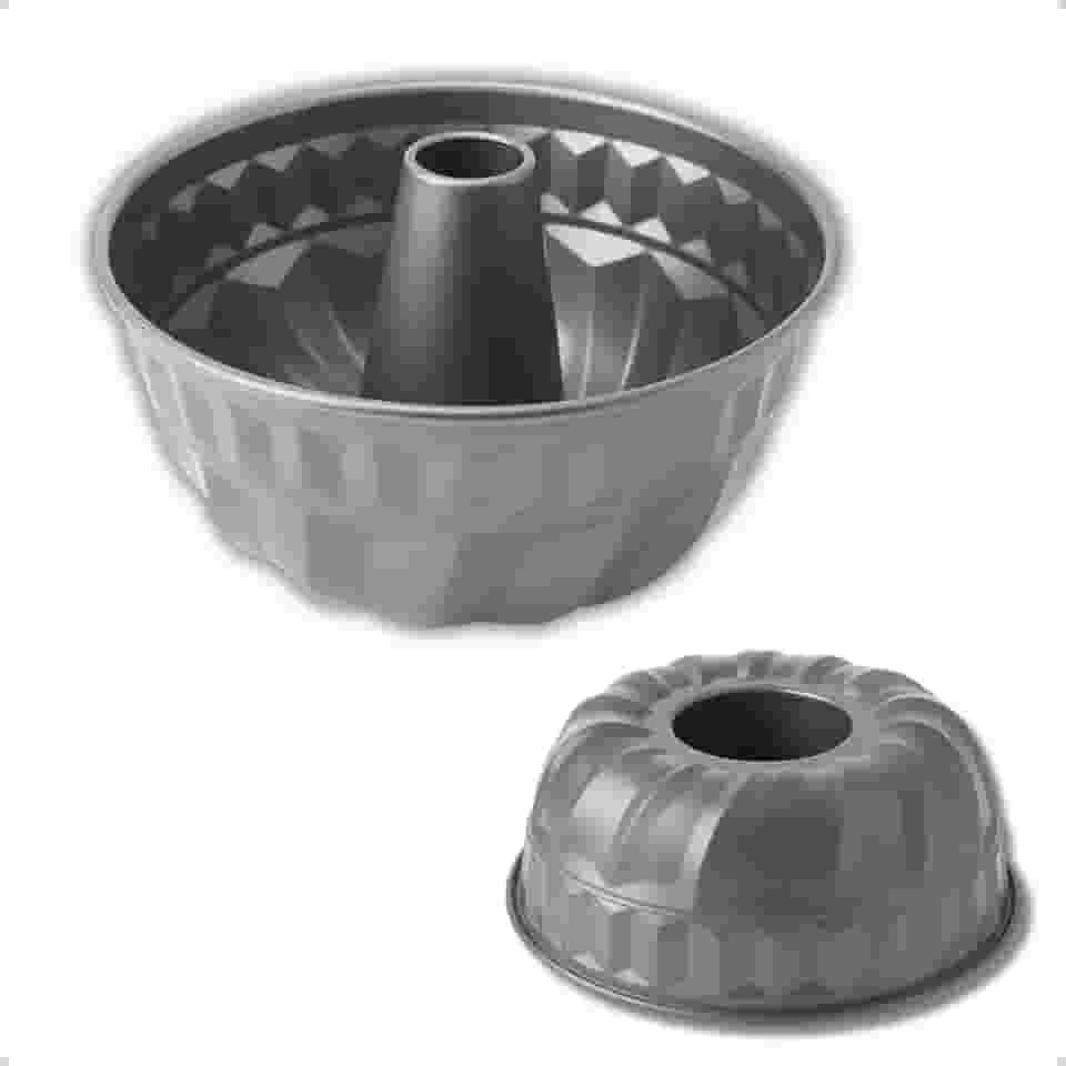 Forma de Bolo Redonda Telfon, Alumínio, Antiaderente, Tubo Central, Cozimento Uniforme, Fácil Limpeza, Linha BakeryPremium - 2L.