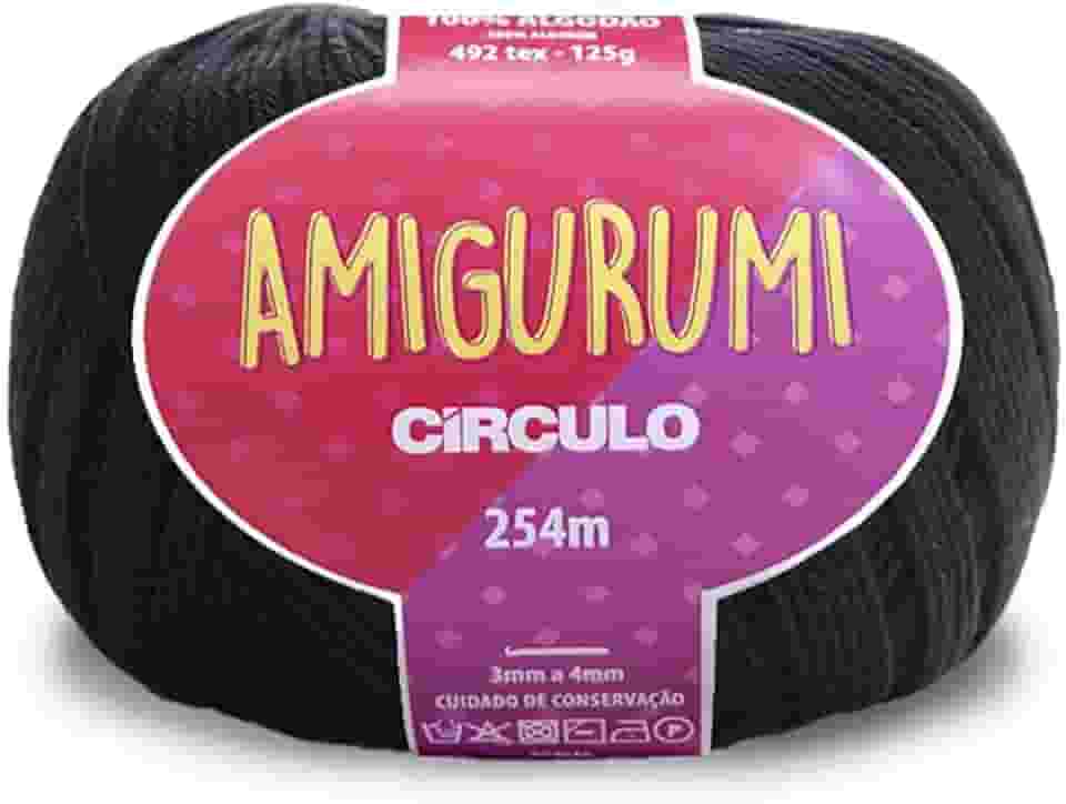 Fio Círculo Amigurumi 100% Algodão - 254m - 125g - Preto 8990