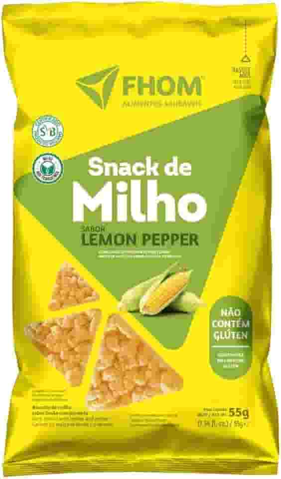 Snack de Milho Lemon Pepper 55g Vegano Sem Glúten FHOM