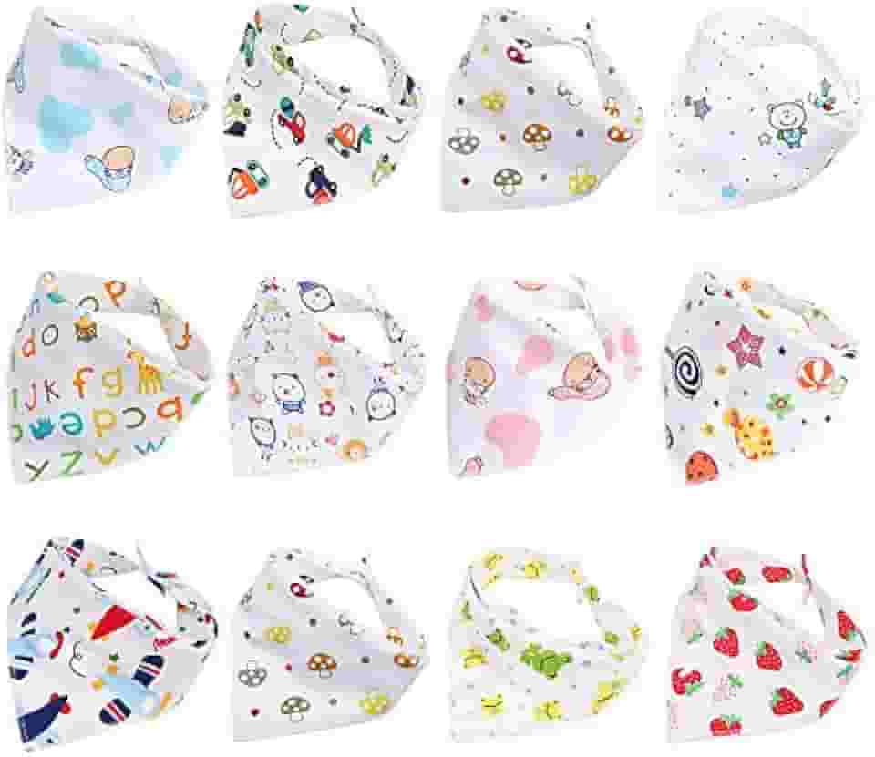 10 Pcs Babador Bandana Menino Menina Com 2 Botões