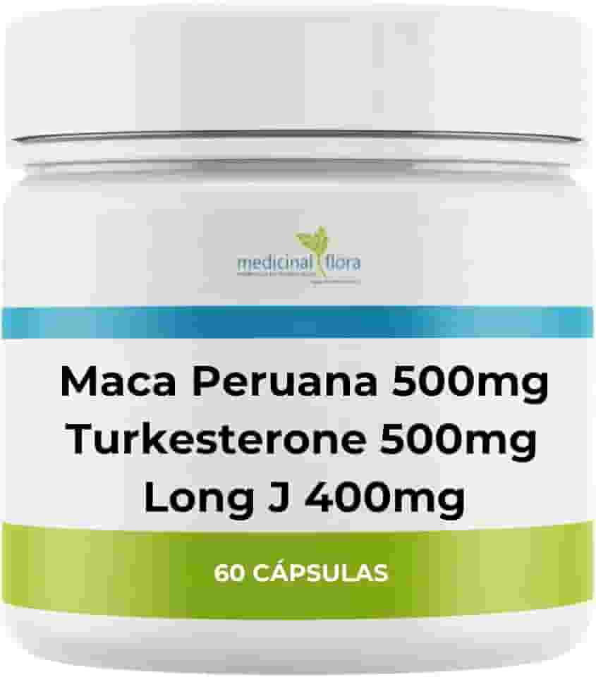 Maca Peruana 500mg + Turkesterone 500mg + Long J - 60 Doses