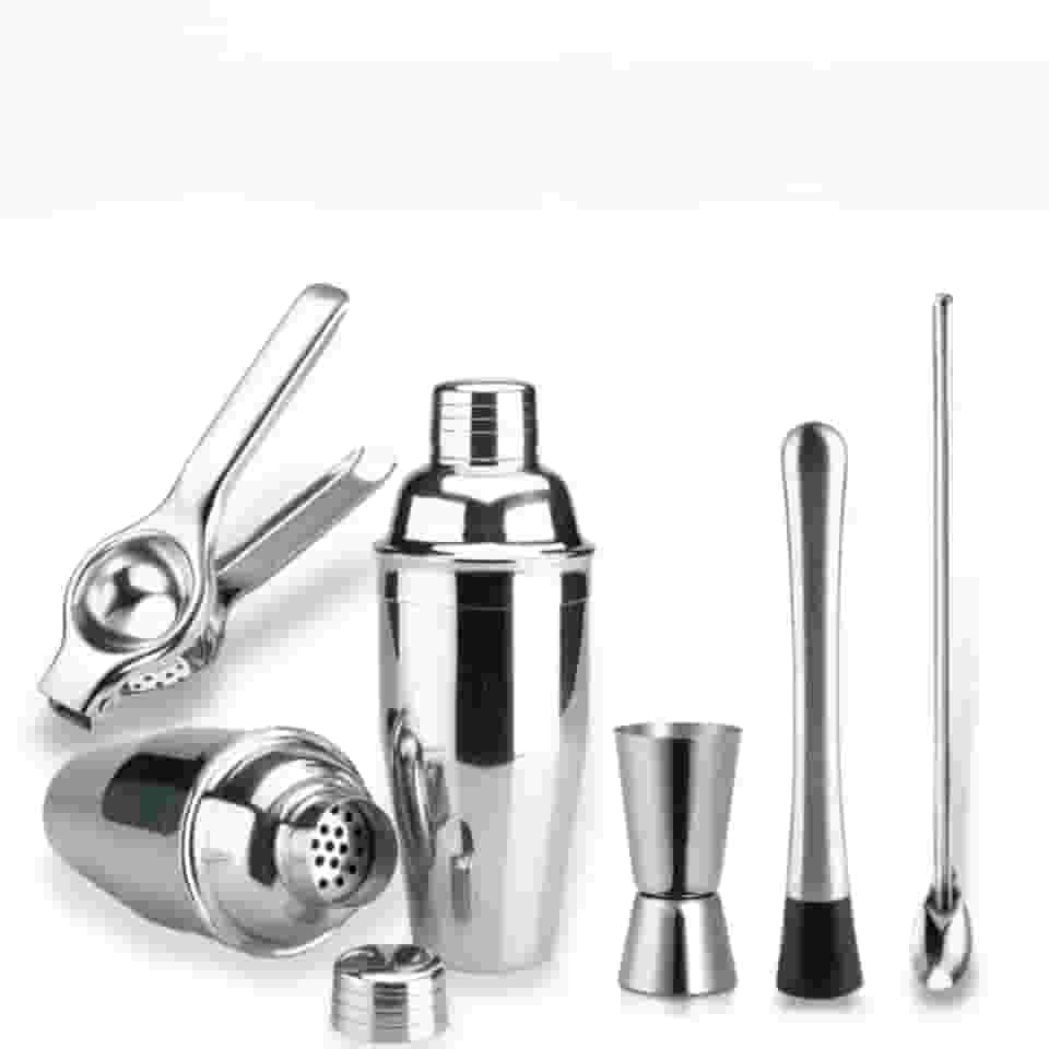 Kit 5 Barman Caipirinha em Inox Completo Coqueteleira