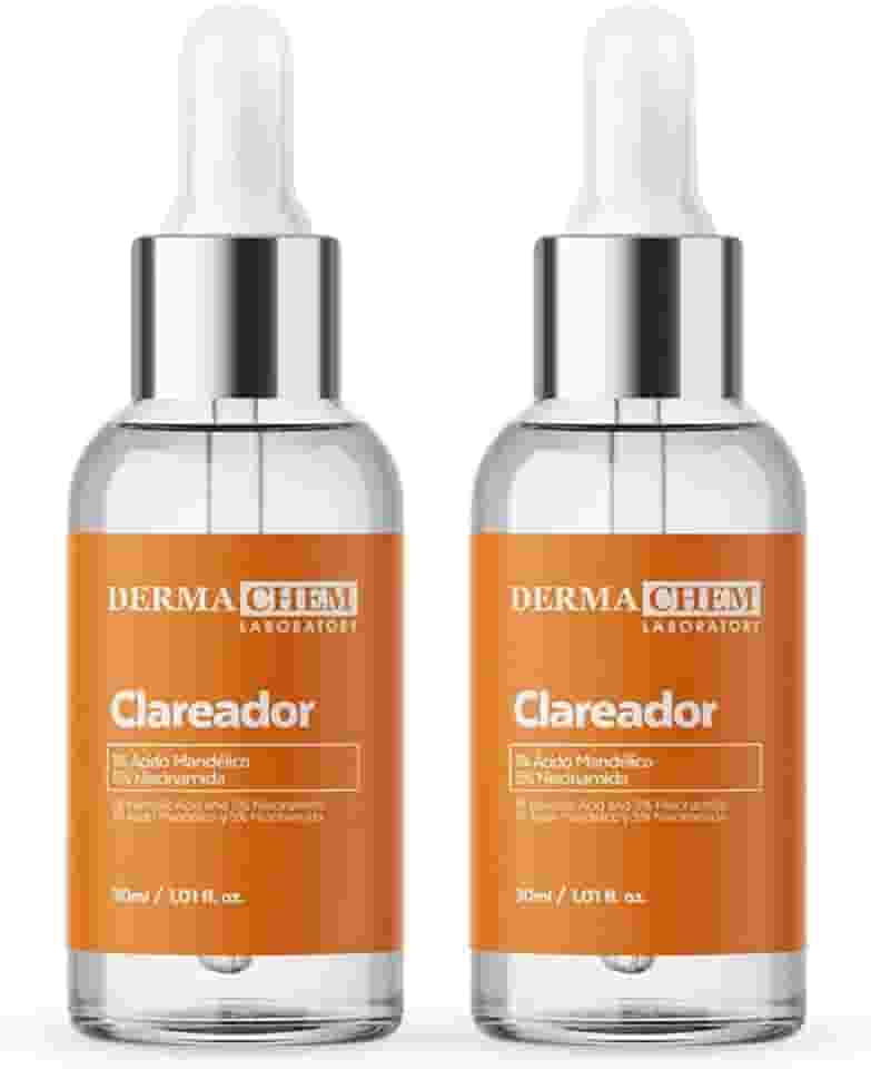 Kit com 2 Serum Facial Clareador Com Acido Mandelico Para Skin Care Clareador Facial E Hidratação Da Pele