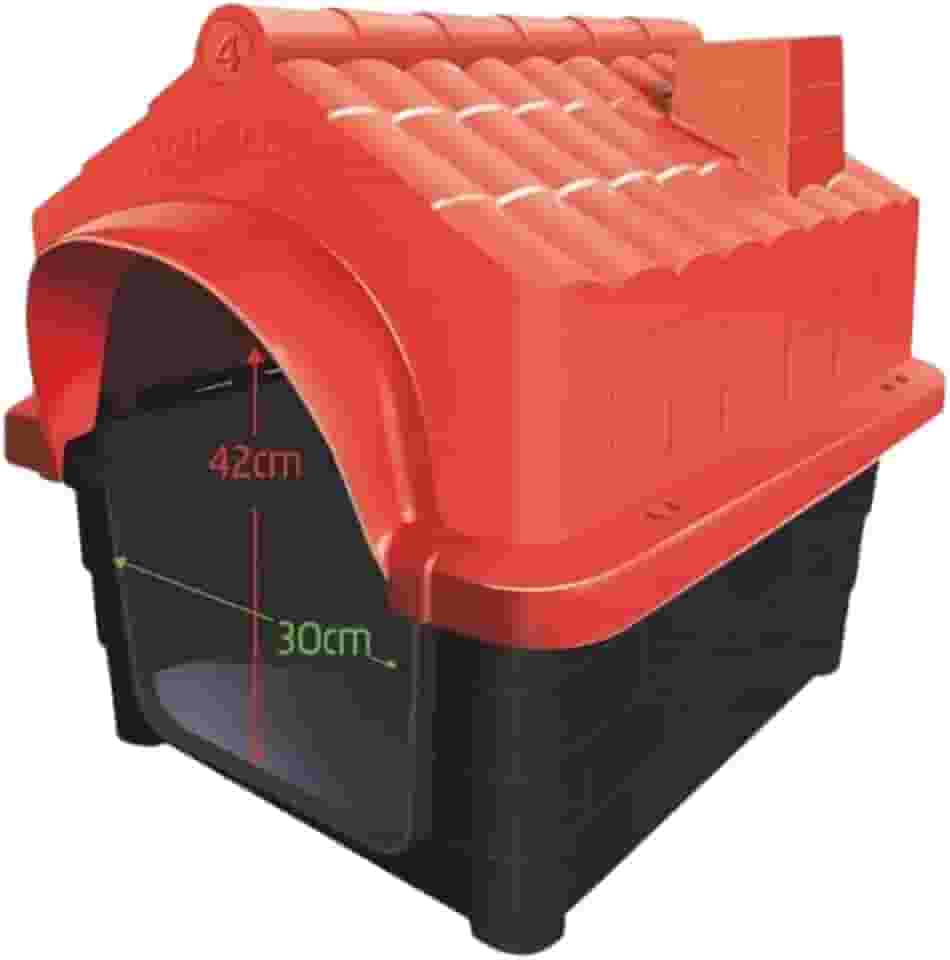 Casa Casinha Cachorro Plástica Desmontável N4 Grande Mecpet Cor:vermelho