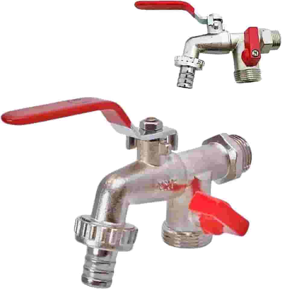 Torneira Registro Saída Dupla Maquina Lavar Roupa Louça 1/2 x 3/4