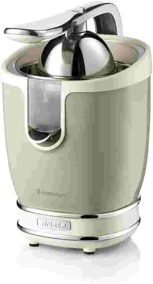 Ariete 413, Espremedor de Frutas Professional Com Alavanca Vintage Verde, 2 Cones para Frutas grandes e pequenas, Bico Anti-Gotejamento, Motor Silencioso - 85Wats - 127V