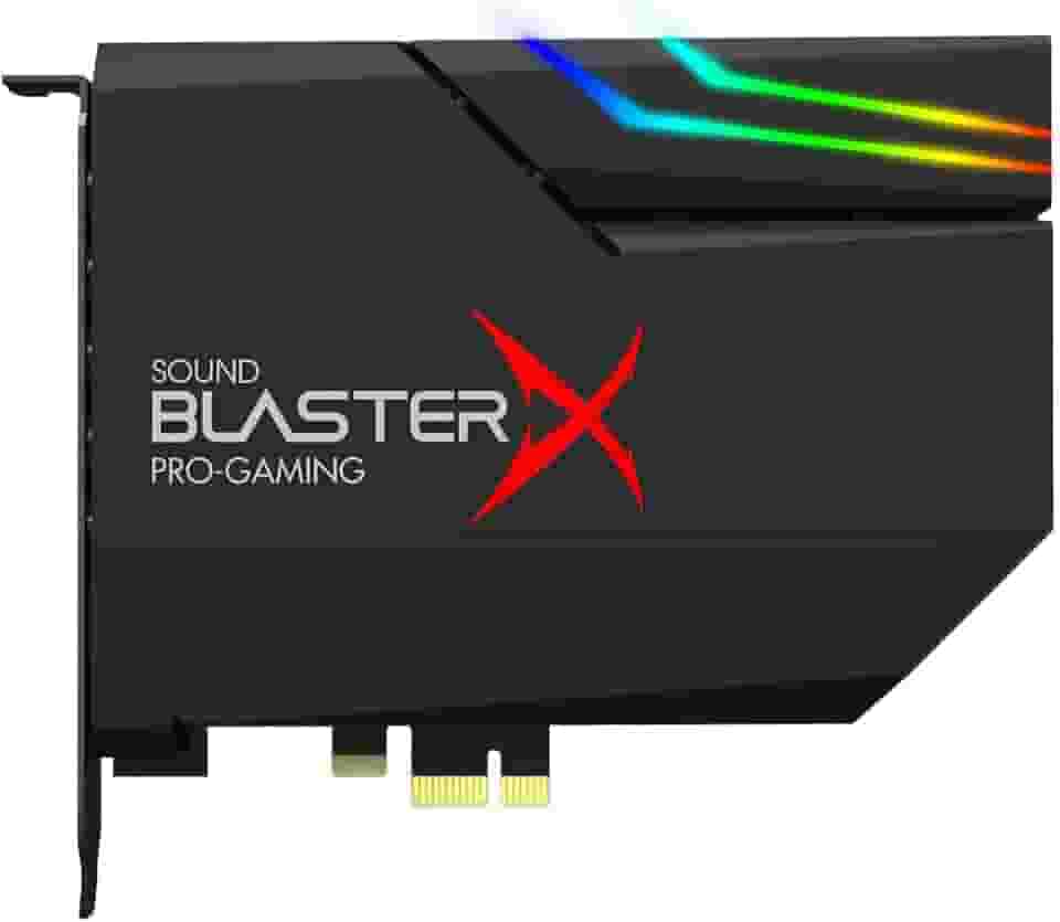 Creative Sound BlasterX AE-5 Hi-res SABRE32 Ultra-Class 32-bit/384kHz Placa de som para jogos PCIe e DAC com 1 fita de LED RGB, até 122dB SNR, fone de ouvido discreto Xamp Bi-amp, Option 1: Black with DDL and DTS
