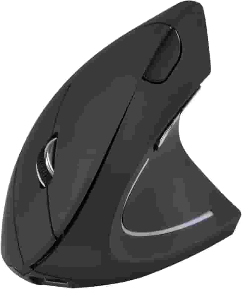 Mouse Vertical Sem Fio 2.4 GHZ Ergonômico Ortopédico, Óptico 3 Níveis de DPI Ajustáveis/Plug and Play, Funcionamento com Pilhas (Não Inclusas)