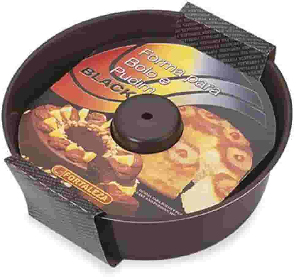 Forma Pudim (tubo) Alta Alumínio Fortaleza Preto