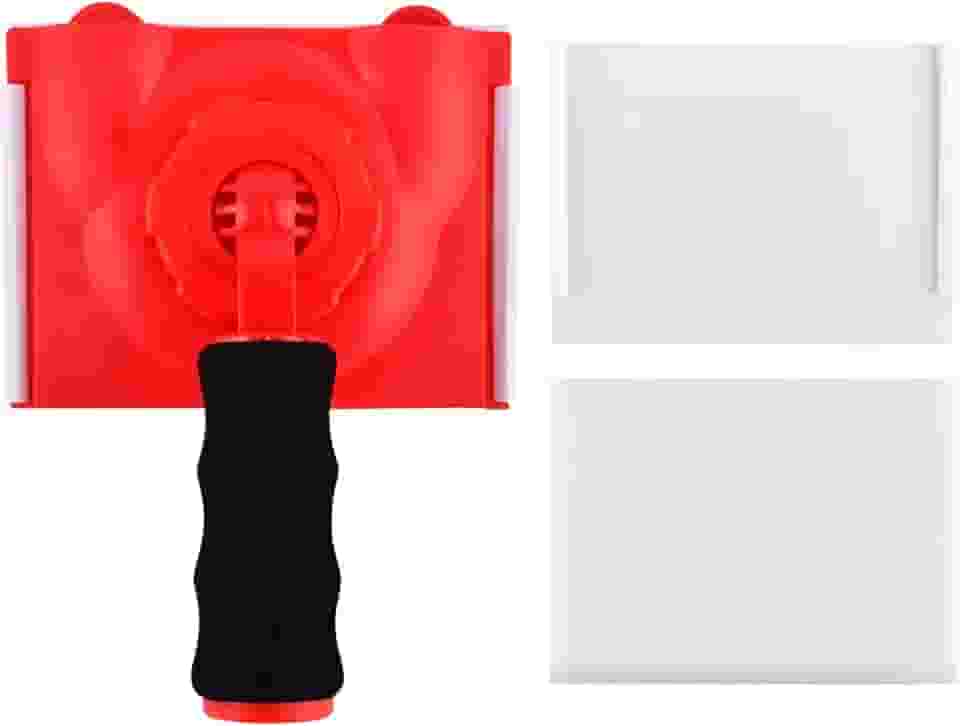 Aparador de borda de pintura com 2 almofadas de substituição, pintor de almofadas de paredes e tetos com rodas guia, aplicador de almofada de tinta, ferramenta de pintura de borda para paredes, tetos