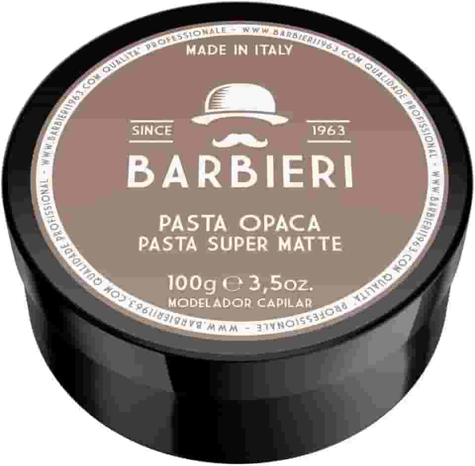 BARBIERI Desde 1963 -Pomada Italiana Super Matte 100g – Efeito Fosco Natural e Fixação Média para Penteados Masculinos