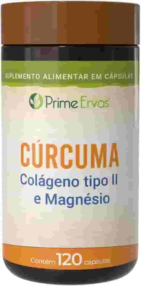 Cúrcuma Com Colágeno Tipo 2 e Magnésio 120 Cápsulas Prime Ervas