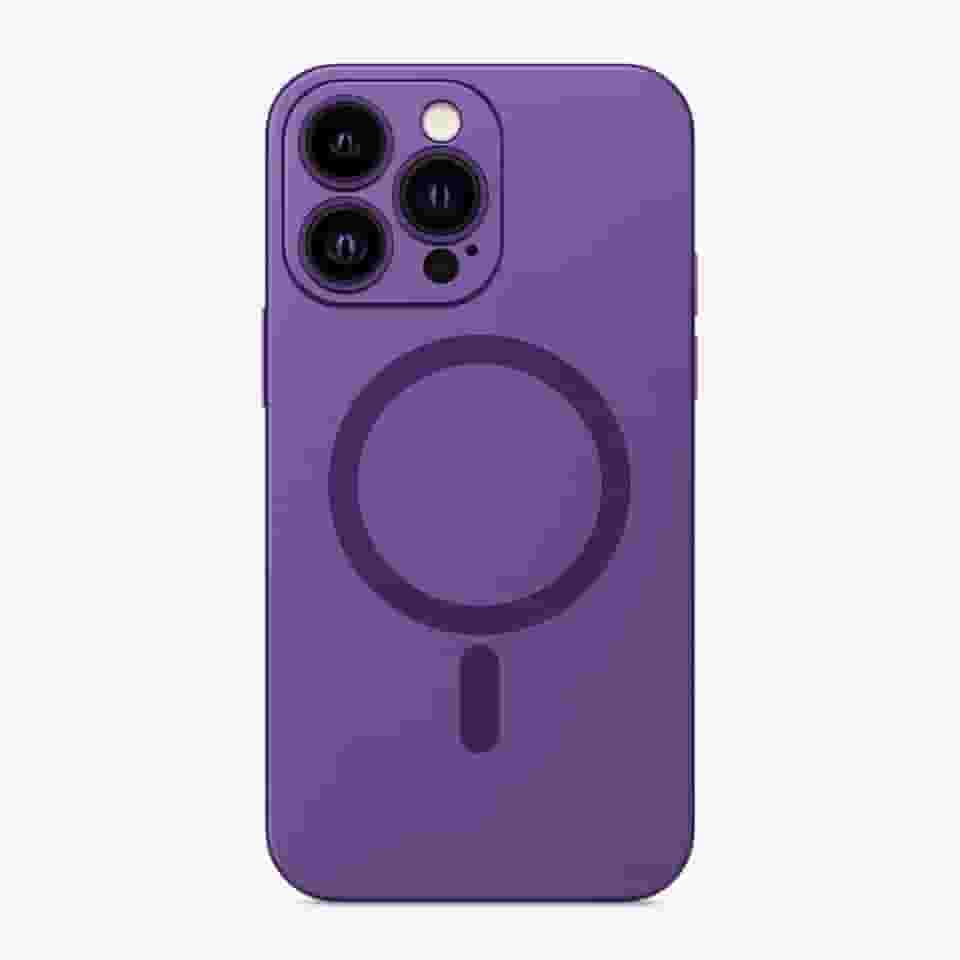 Capa Case Capinha Fosca Magnética Anti-impacto Slim Bordas Elevadas Com Proteção de Lentes Para iPhone (Roxo, iPhone 13 Pro Max)