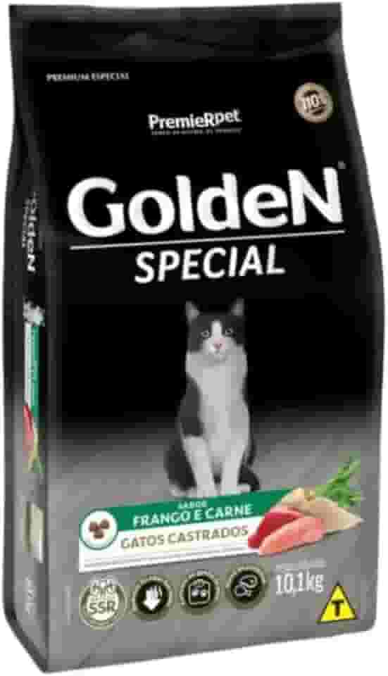 Ração Golden Special Gatos Castrados Frango e Carne 10.1kg