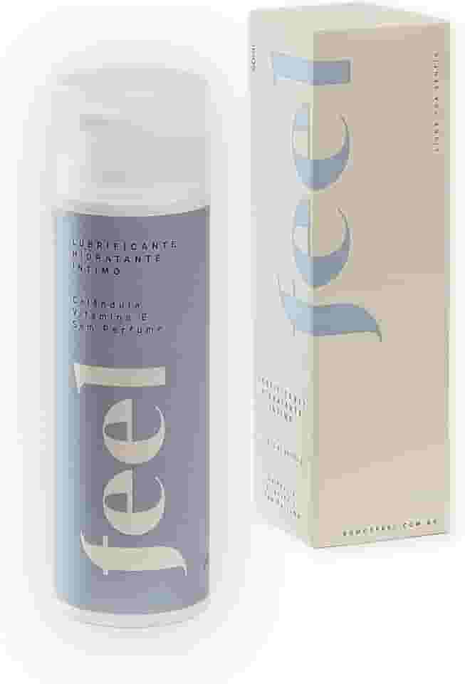 Lubrificante Hidratante Íntimo Feel Sem Perfume 50ml A Base de Água Vegano Calêndula Aloe Vera Vitamina E