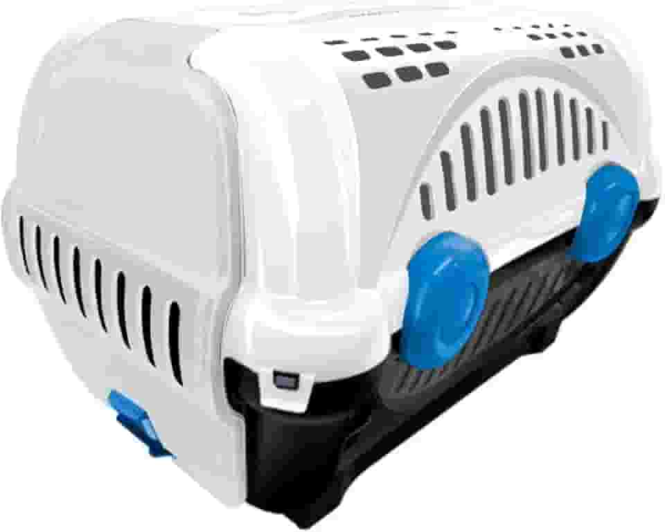 Furacão Pet Luxo Caixa de Transporte, Preto/Azul, 1