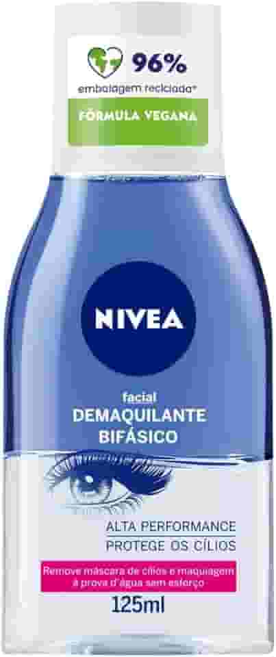 NIVEA Demaquilante Facial Bifásico 125ml - Composto com Óleo de Girassol, retira até a maquiagem à prova d’água, além de não agredir a pele e nem deixar resíduos de produto