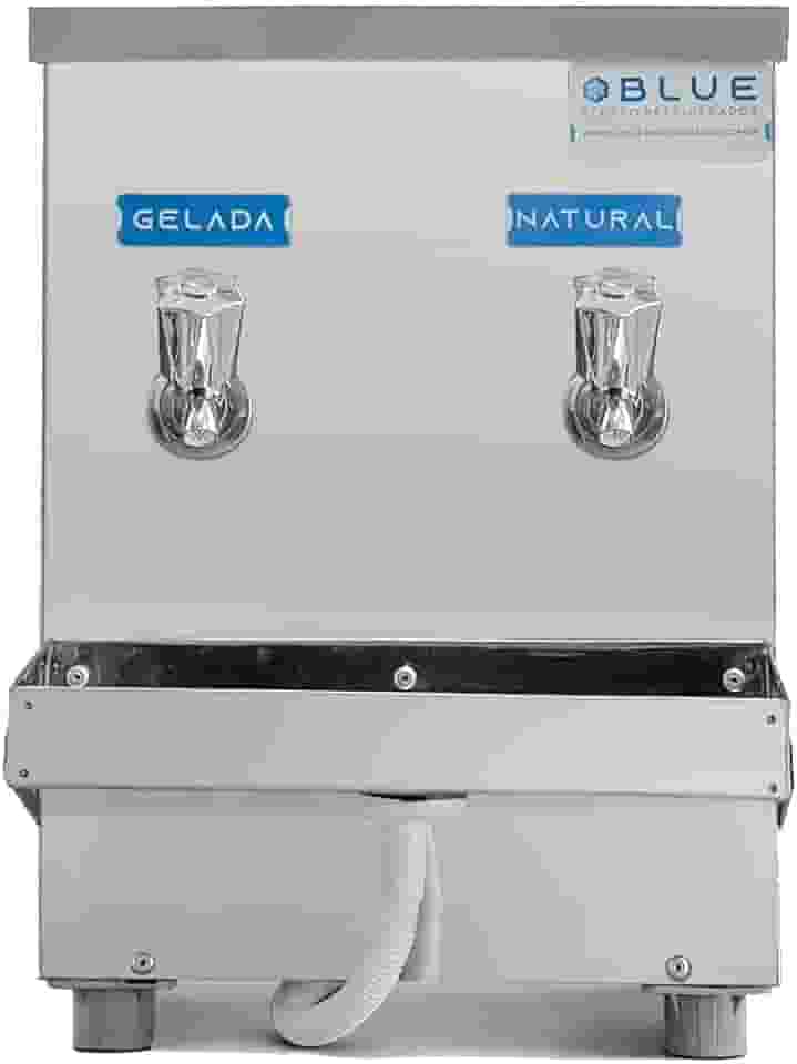 Bebedouro Purificador Industrial Blue Bancada 2 Torneiras Natural e Gelada 10L Inox PIB10L220VN-2T 220V