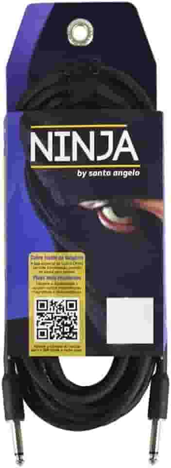 CABO DE GUITARRA NINJA CABLE 0,20 MM CONECTOR P10/P10 10FT 3,05 METROS PRETO - SANTO ANGELO