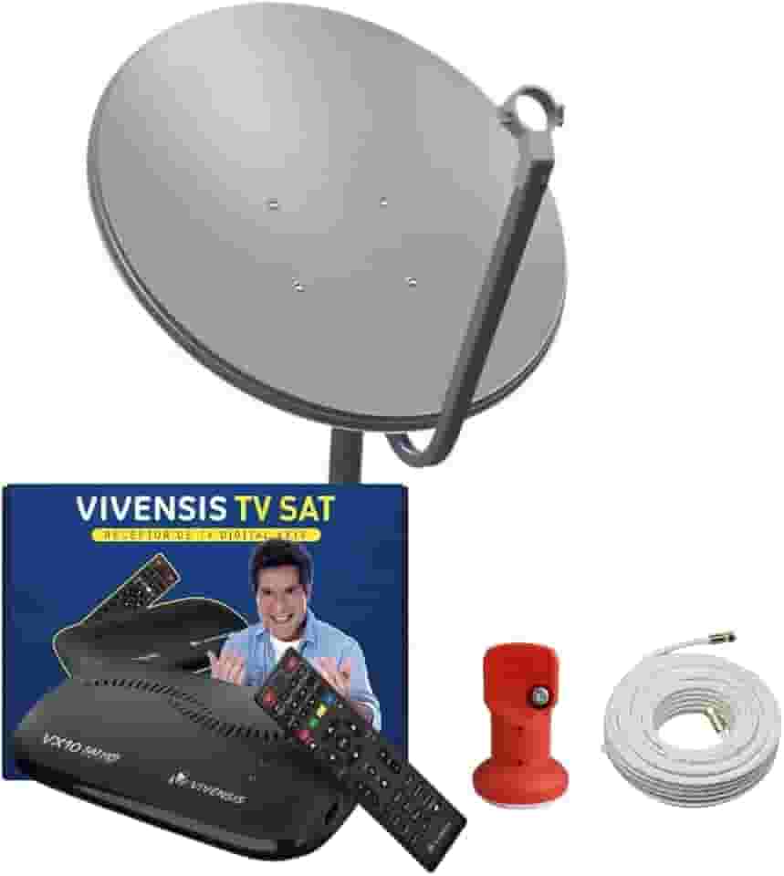 Kit Receptor Digital Vx10 Vivensis Antena + Lnbf Ku + Cabo