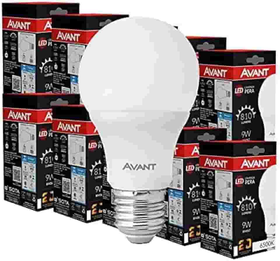 Kit 10 Lâmpadas Led 9w Bulbo Soquete E27 Bivolt Branca Fria