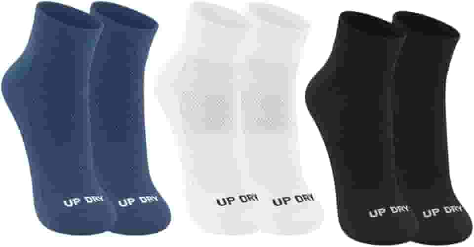 Kit 3 Pares Meia Esportiva Up Dry Anti Bolha Cano Médio Corrida Caminhada Academia