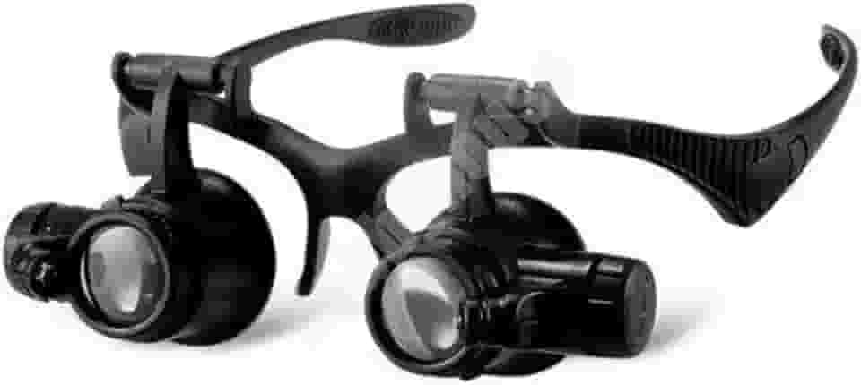 OCULOS LUPA CABECA 20X PROFISSIONAL LUZ DUPLA LENTE DE AUMENTO PARA REPARO JOIAS ELETRONICA ESTETICA RELOGIOS