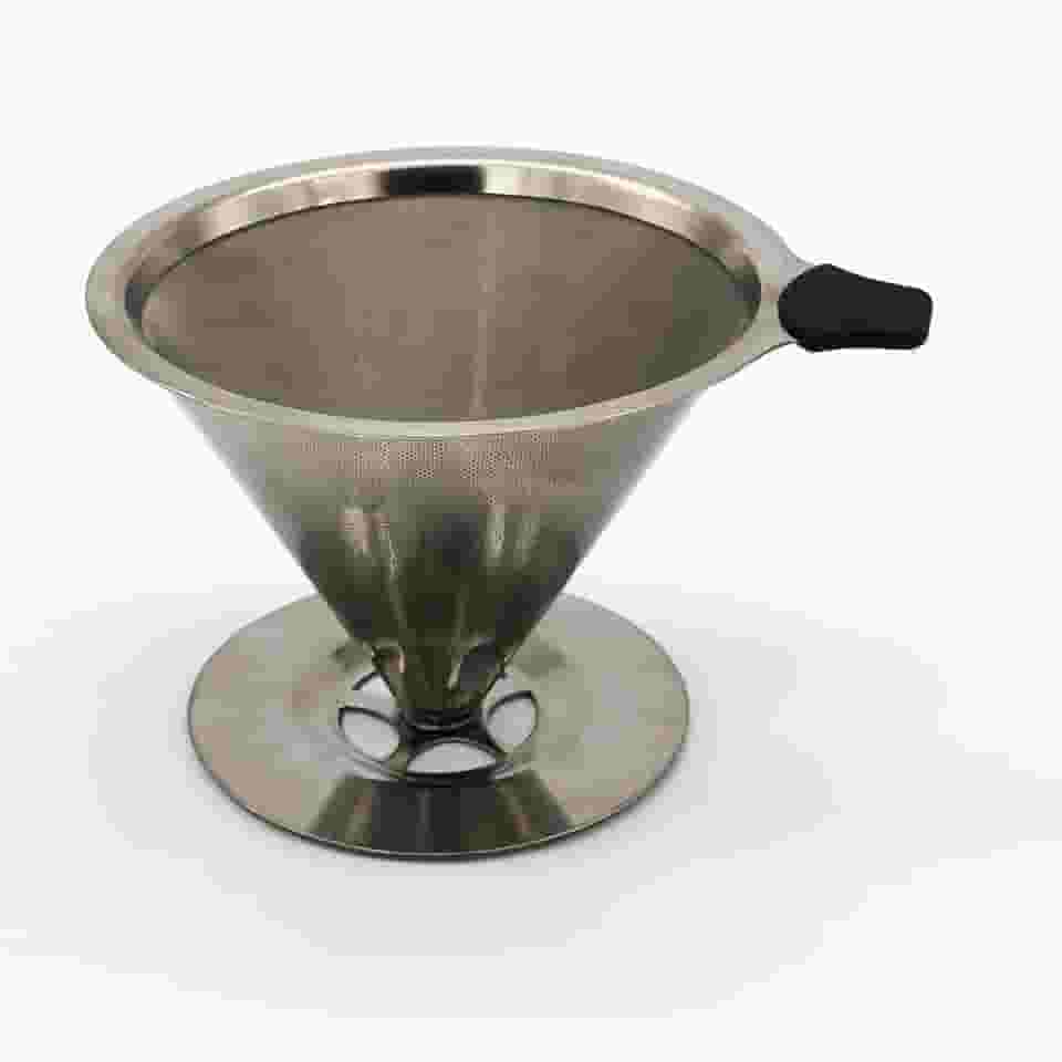 Coador de Café Filtro Inox Reutilizável Premium Peneira de Aço Durável e Sustentável Sem Uso de Papel Econômico Fácil de Usar e Limpar Preserva o Sabor Natural do Café