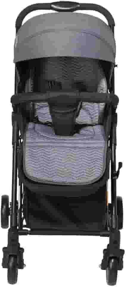 Maxi Baby Carrinho De Bebê Passeio 2 em 1 Vira Balanço Maximo, Cinto 5 Pontos, Assento Reclinável, Capota Retrátil, Cesto Porta Objetos, Rodas Dianteiras 360° (Até 15 Kgs), Preto