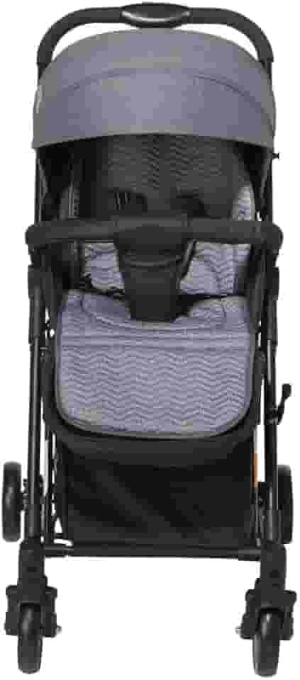 Maxi Baby Carrinho De Bebê Passeio 2 em 1 Vira Balanço Maximo, Cinto 5 Pontos, Assento Reclinável, Capota Retrátil, Cesto Porta Objetos, Rodas Dianteiras 360° (Até 15 Kgs), Preto
