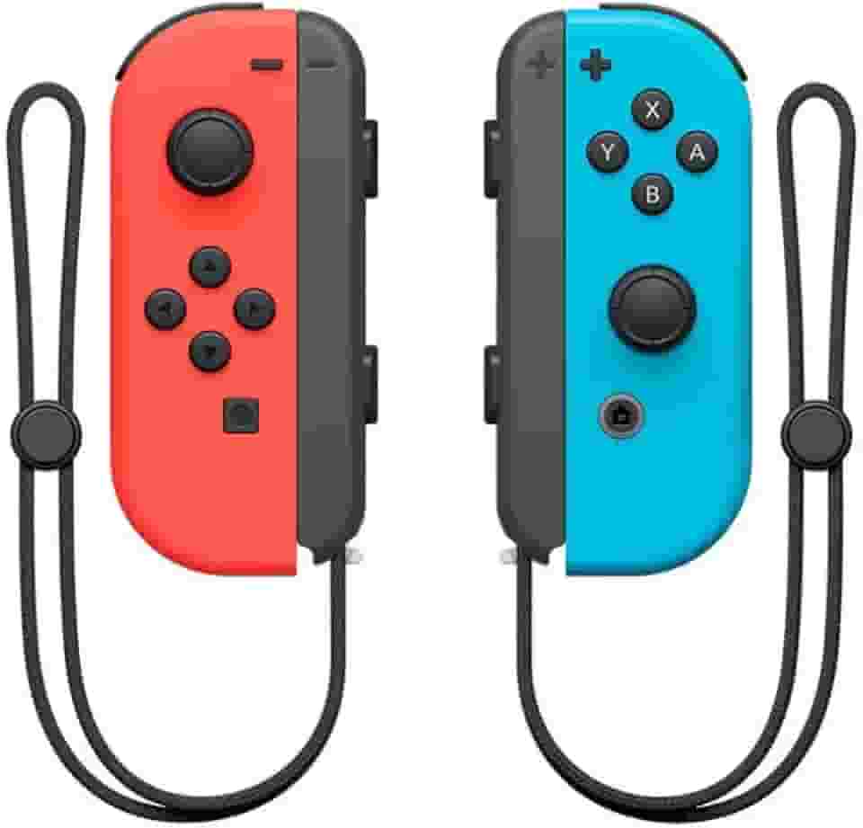 Controle de substituição para Nintendo Switch, alternativas para esquerdo e direito, controle de interruptor com suporte Turbo (Vermelho e azul com cordão de segurança)