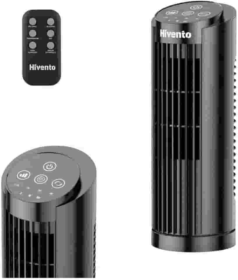 Hivento Ventilador Torre, 3 Velocidades, Oscilação Automática 70°, Controle Remoto e Toque, Temporizador 7,5h, Ventilador de Mesa/Domést, 127v