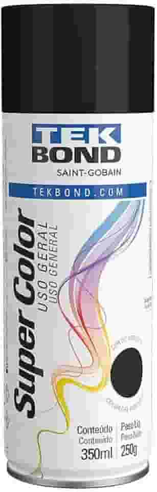 Tinta Aerossol preto brilhante Uso Geral 350ml/250g